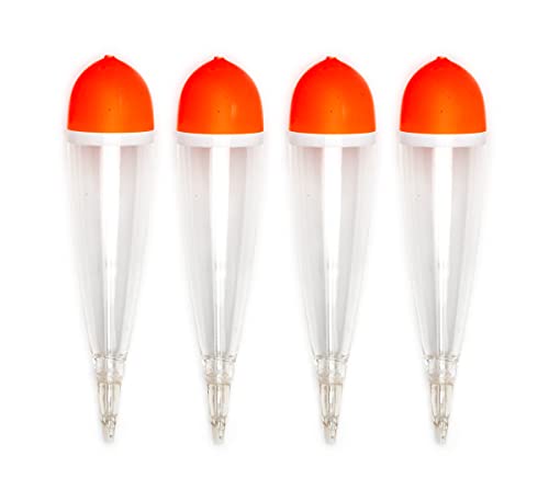 Flotteurs Pour Pêche Prédateurs TwinCatch - Lot De 4, 25 G, Transparents Avec Tête Orange, 12.8 Cm