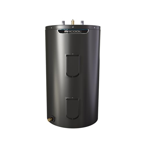 MRCOOL 40 Gallon Electric Water Heater 4500W Tank, High Efficiency Dual Element, Self Cleaning, Rare Earth Anode, 240V Home Use, Gray