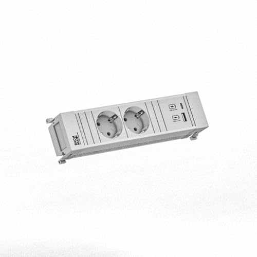 BACHMANN Power Frame chargeur USB A/C 22W intégré avec double prise CEE7/3