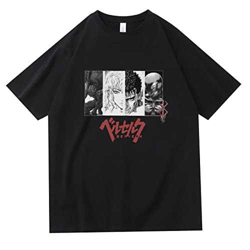 Anime Berserk T-Shirt Guts Tee Pullover The Black Swordsman Guts Kortärmad Guts Cosplay Sweatshirts Berserk Fans Kläder