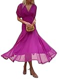 Style: Robe de soirée longue, robe de bal à encolure en V, robe de soirée à motif floral, robe de cocktail à manches courtes, robe de mariée élégante, robe de demoiselle d'honneur chic ou robe légère pour tous les jours.