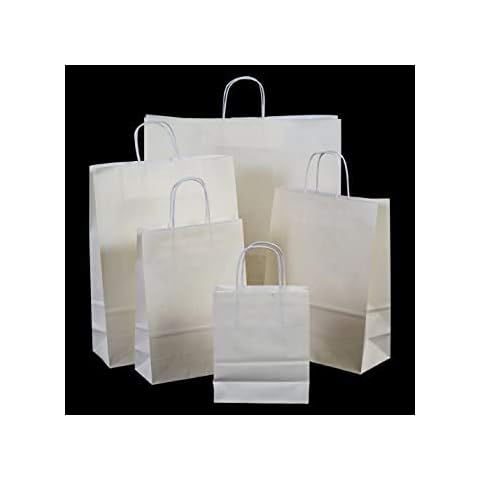 MARENT Pack of 50 White Kraft Gift Bags Cover