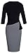 HOMEYEE Women's Elegant Patchwork 3/4 Sleeve Wear to Work Bodycon Dress B333 (8, Black + Gray)