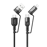 Mcdodo 4in1 急速充電ケーブル PD 60W(CtoC) 27W(CtoL) iPhone 17充電コード 高速データ転送 USB-Cケーブル Type C light-ningコード 1本4役 Macbook iPad iPhone 17/16/15/14/13/12/11/XS/Airなど AirPods Xperia Galaxy Android 他対応 1.2m