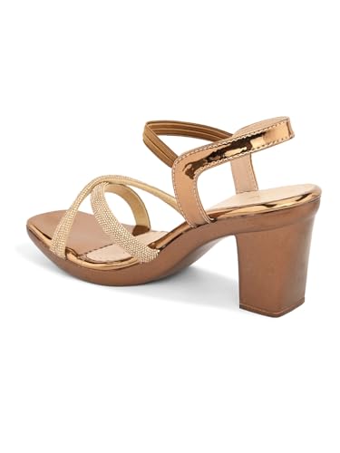 Image of XE Looks Attractive & Comfortable Block Heel Sandal with Ankle Strep for women & Girls