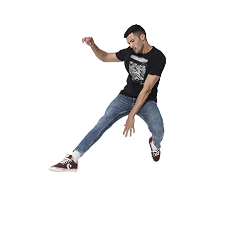 Image of Spykar Men's Kano Slim Fit Mid-Rise Jeans (Ankle Length)