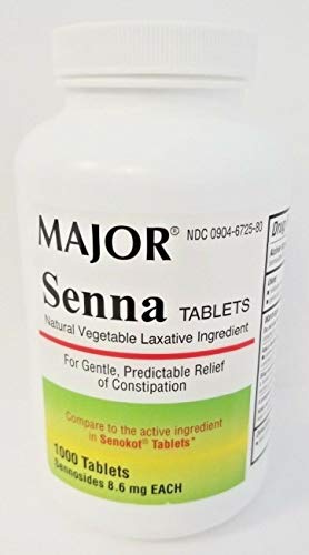 Major Senna 8.6mg Natural Vegetable Laxative Tablets, 1000 Tablets