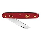 FELCO 3.90 50 Couteau à greffer et à couper (lame de 57 mm, couteau pour greffes et boutures, manche en nylon rouge)