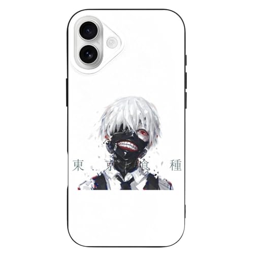 iPhone16Plus用ケース 東京喰種 金木研 スマホケース アイフォン16Plus用ケース 2024年新型 おしゃれ TPU 耐衝撃 ワイヤレス充電 ストラップホール付き