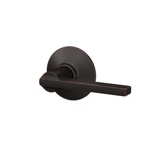 Image of SCHLAGE Latitude Hall /Closet Passage Door Handle, Reversible, Aged Bronze | Hall or closet lever door handle with no lock, Easy to install, Certified durability, Universal fit