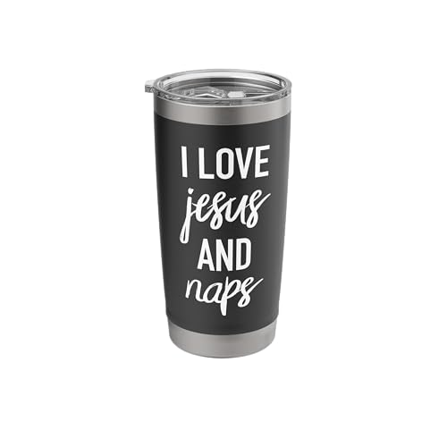 Funny Sleep Christian Tshirts I Love Jesus And Naps T-Shirt Stainless Steel Insulated Tumbler