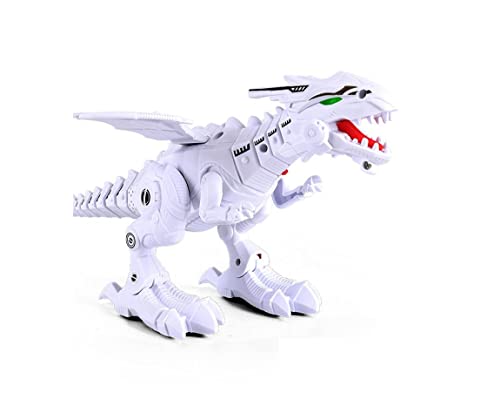 Dinossauro Tiranossauro Rex Robô Emite Luzes som e Anda (BRANCO)