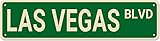 Las Vegas BLVD Street Sign, Las Vegas Sign Las Vegas Decor Las Vegas Gift, Funny Wall Decor for Home/Bedroom/Man Cave, Quality Metal Signs 16x4 Inch