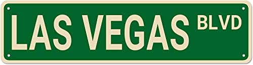 Las Vegas BLVD Street Sign, Las Vegas Sign Las Vegas Decor Las Vegas Gift, Funny Wall Decor for Home/Bedroom/Man Cave, Quality Metal Signs 16x4 Inch