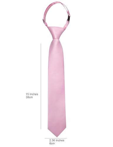 Image of Barry.Wang Boys Ties Pre-Tied Satin Solid Color Kids Tie Pocket Square Set Adjustable Formal Necktie Graduation School