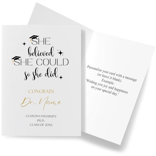 Personalized Veterinarian Graduation Card with Custom Inside Message, 5x7 Folded Greeting Card for DVM Graduate or Vet Student, Veterinary School Graduation Gift, New Vet Congratulations Gift