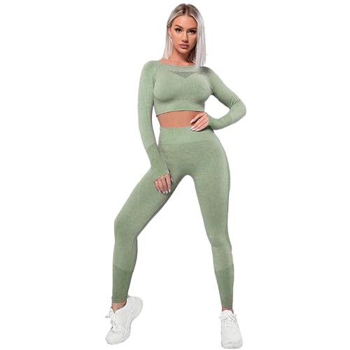Ensemble de vêtements de yoga 2 pièces thermique stretch et anti-froid