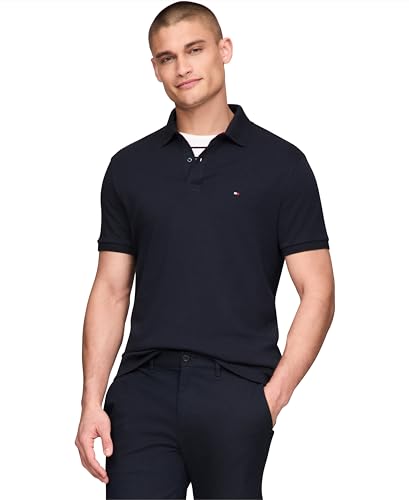 Image of Tommy Hilfiger Mens Short Sleeve Casual Polo Shirts in Regular Fit with Liquid Cotton
