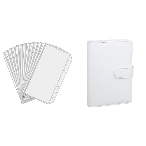 Antner 12Pcss A6 Binder Pockets Bundle | A6 Pu Leather Notebook Binder (White) #TOP9