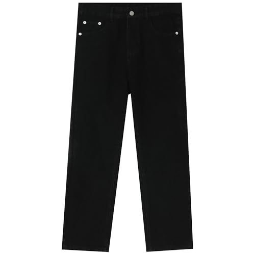 Men's Regular Fit Casual Loose Jeans Comfort Workwear Denim Pants Straight Leg Fashion Washed Jeans