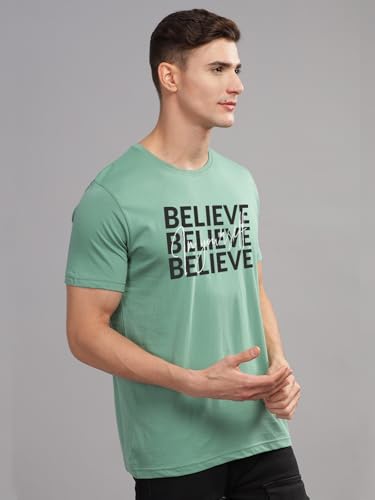 Image of ADRO 100% Cotton Lycra Tshirts for Men Combo Pack of 3 | Regular Fit | Printed T Shirt | Round Neck Half Sleeve| Mens Tshirts