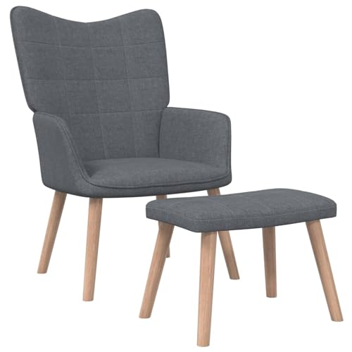 Xichuzi Silla de relajación con reposapiés, Butaca Relax, Sillones para Salas, Sillones Dormitorio, Sillones Pedicura, Butacas De Salon Modernas, de Tela Gris Oscuro