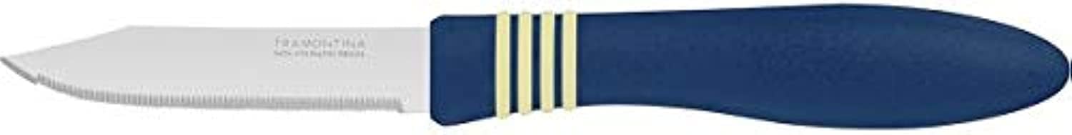 Cor&Cor 2 Pieces Paring Knife Set with Stainless Steel Blade and Dark Blue Polypropylene Handle