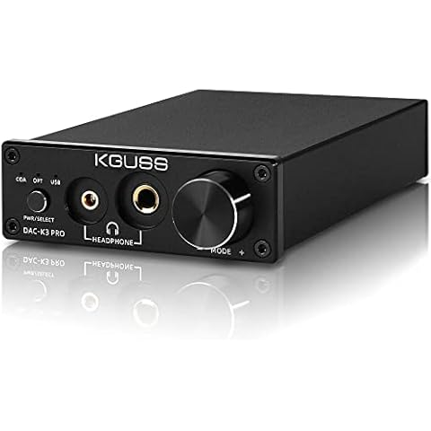 KGUSS DAC-K3 PRO Headphone Amplifier ES9018K2M Decoder USB DAC USB/Optical/Coaxial Input RCA Output 24Bit 192kHz Desktop Audio Preamplifier Black Cover