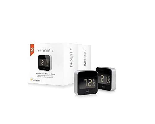 Eve Degree (2x)、温度および湿度モニター、Bluetooth Low Energy、Apple Home Kit