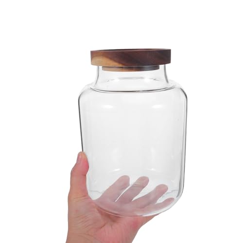 Frasco de vidrio de alta calidad de 2000 ml con tapa de madera 5