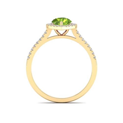 10K 14K 18K Gold 0.28 Cttw Moissanite/Natural Diamond Heart Shaped Gemstone Engagement Ring for Women 1 Carat Halo Heart Birthstone Promise Ring4