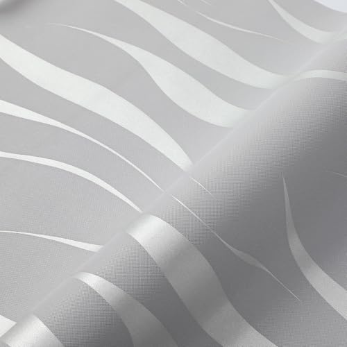 Beswitory Embossed Wallpaper Wave Stripes Roll 3D Silver Glitter Wallpaper Feature Modern Geometric Patterned Taupe for Adults Kids Bedroom Living Room Hallway Stairs Lounge