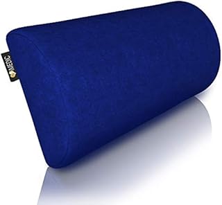 Medipaq - Half Moon Memory Foam Cushion Pillow - Bolster Pillow Cushion - Lumbar Support Cushion  Use For Neck, Lower Back, Knees, Legs, Feet Virtually Any Position - (Blue)