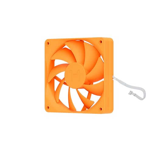 Image of Hyte Flow FA12 120mm PC Case Fans 4-Pack, High Performance, Low Noise, 1500 RPM, 4-Pin PWM, Fluid Dynamic Bearing - Astral Orange (Orange)