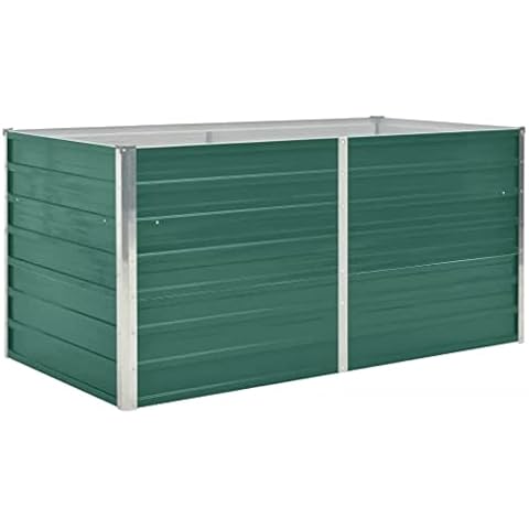 vidaXL Hochbeet Verzinkter Stahl 320x80x77 cm Grün Gartenbeet Pflanzbeet Cover