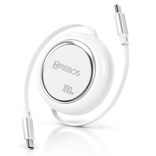 Cabo de carregador Tipo C Retrátil 100W Vortex Premium Carregamento Rápido Fast Charge USB-C Para Celular Notebook