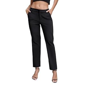 Urban CoCo Women’s Elastic Waisted Dress Pants Business Work Casual Stretch Slacks with Pockets
