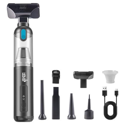 Image of HAUSMEISTER Airflex Go Cordless Car Vacuum 16000Pa, 4-in-1 Handheld Vacuum with Air Duster & Inflator, Portable Mini Vac for Car Detailing, Pet Hair, Keyboard Cleaning (Black)