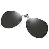 Polarized Clip-on Sunglasses Anti-Glare UV Protection Aviator Sun Glasses Clip On Prescription Glasses (Aviator-Black)