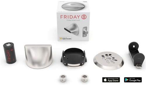 Friday Home Smart Lock Complete - Keyless Entry for Everyday Convenience - Grant or Revoke Access with Your Android or iPhone Smartphone App – Free WiFi, Stylish, Designed by BIG - Satin Nickel Finish