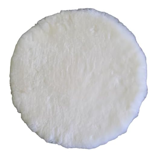 Naturasan Sitzkissen Rund, Lammfell Sitzauflage, warmes Sitzpolster, Fellkissen, Lammfell Echt, Rundes Kissen, Fell für Stühle, Sitzkissen Stuhl 38 cm (Weiß)