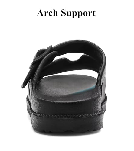 Women's Flat Sandals with Arch Support, Summer Beach Slides Adjustable Buckle, Comfort Lightweight Cushion Slip on H-Strap Sandal3