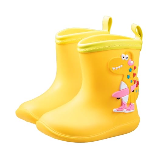 Toddler Baby Cartoon Rain Boots Toddler Boys and Girls Dinosaurs Print Short Rain Boots Short Easy-on Lightweight