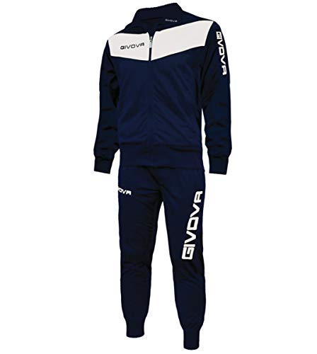 Giosal Completo Tuta Sportiva GIVOVA Uomo Donna Unisex New Visa Relax Sport Allenamento Running Blu/Bianco-XL