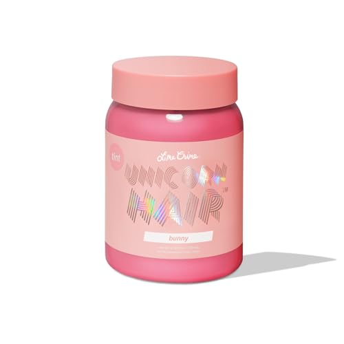 Lime Crime Pastel Colored Unicorn Hair Tint, Bunny (Pastel Baby Pink) - Damage-Free Semi-Permanent Hair Color Conditions & Moisturizes - Temporary Hair Dye Kit Has Sugary Citrus Vanilla Scent - Vegan