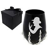 Christmas Gifts for Horror Film Fans, Drinking Glass, Freddy Krueger Black Engraved Wine Glass Gifts...