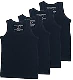 BROOKLYN VERTICAL Boys 4 Pack Undershirt Tank Top - Tagless Cotton Super Soft Runs Small