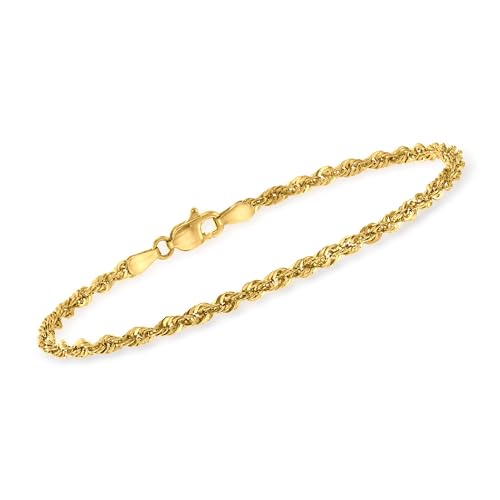 Ross-Simons 2.6mm 14kt Yellow Gold Rope-Chain Bracelet - Main Image