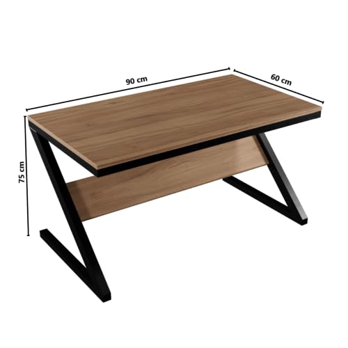 Image of Riyan Luxiwood Z Type Study Table Home & Office, Study Table, Sturdy Structure, Easy Assemble, Space Saver & Easy Cleaning (Size-90x60x75CM)