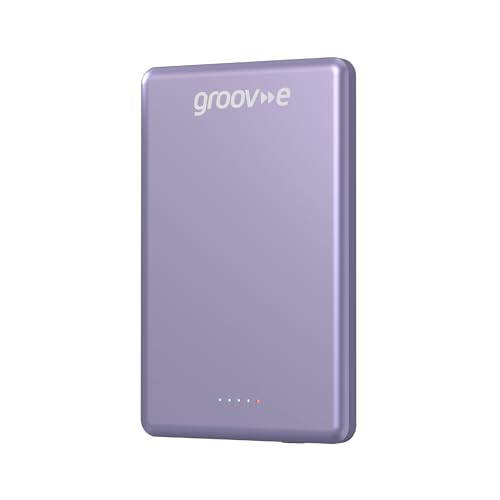 Groov-e Power Bank 5.000mAh Caricabatterie wireless magnetico portatile - Lilla